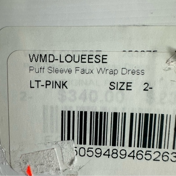 Ted Baker Loueese Puff Sleeve Faux Wrap Mini Dress Size 2 US 4-6 Light Pink - Picture 10 of 13